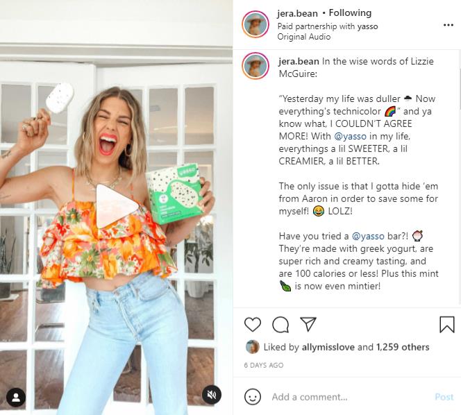 Jera-bean-Yasso-paid-sponsor-post