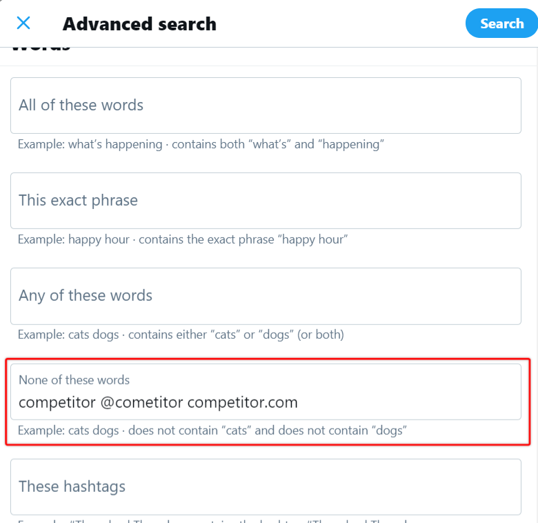 6222bd42e3d14f99b8ed5df0 filter out competition on twitter