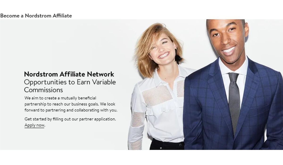 Image of the Nordstrom affiliate network application 