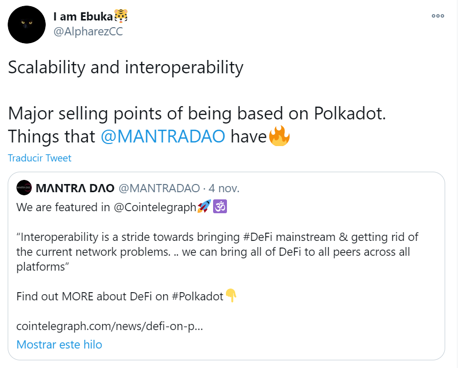 6222bd42e3d14fc12ced5d41 Mantra dao tweet from ambassador