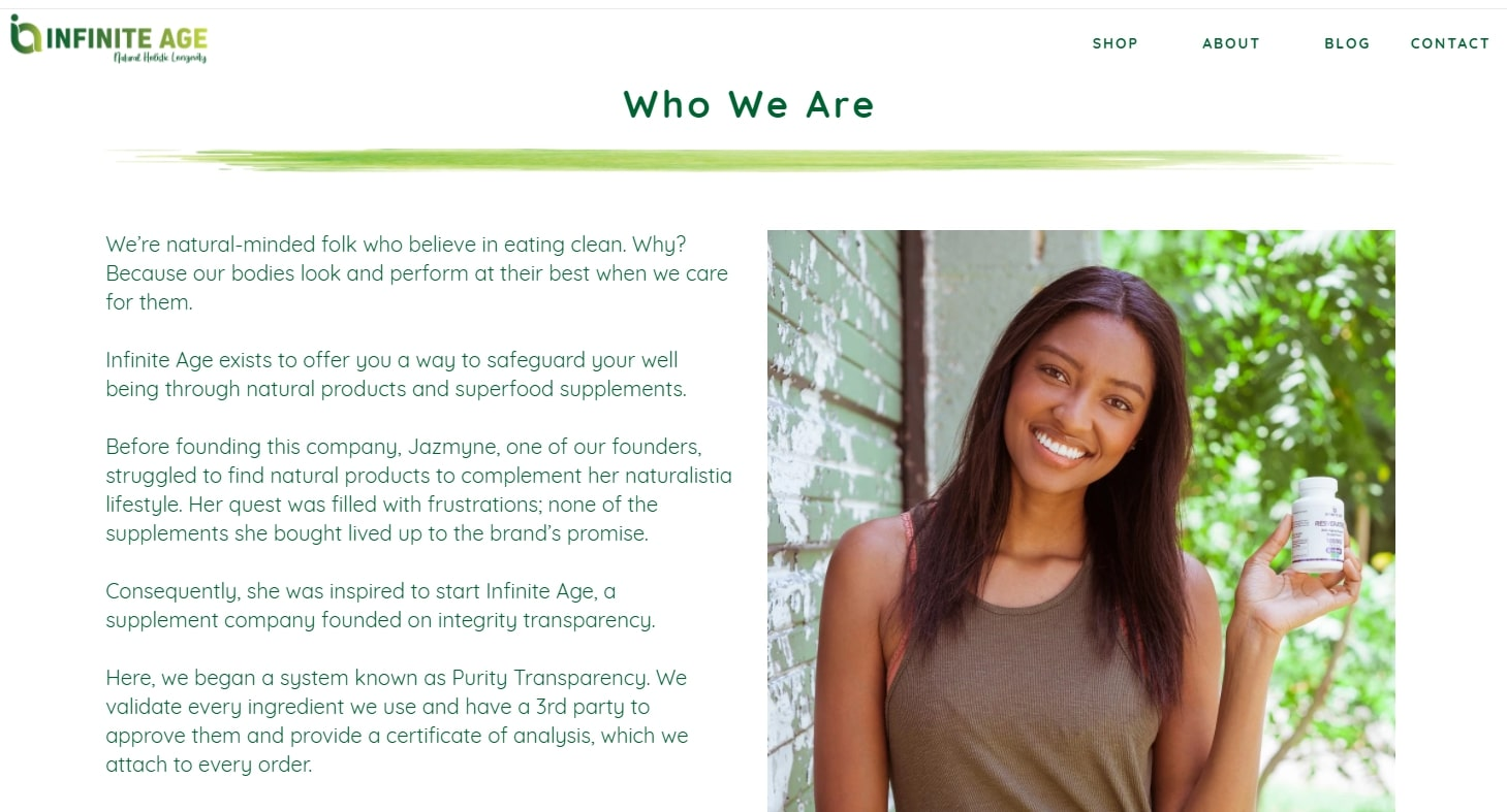 Image of the Infinite Age ambassador program about us page 